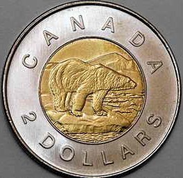 канадская двухдолларовая монета