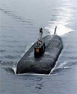 Подводная лодка "Курск" на боевом задании