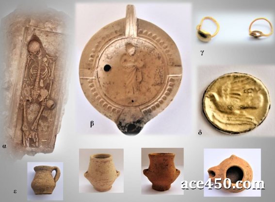 Находки при раскопке захоронений в Тенее, городе основанном троянцами в Греции